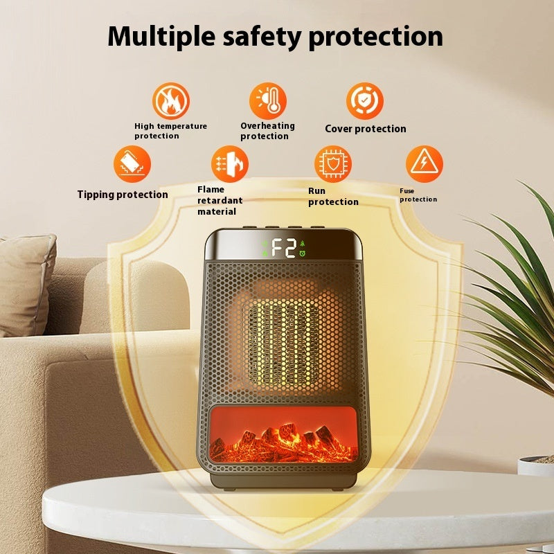 Fan Heater 3D Dynamic Flame Bathroom Home Heater 1500W Portable Household ECO Electric Heater PTC Fast Heating Shake Head Warmer - Bellarte Enchanté Fan Heater 3D Dynamic Flame Bathroom Home Heater 1500W Portable Household ECO Electric Heater PTC Fast Heating Shake Head Warmer